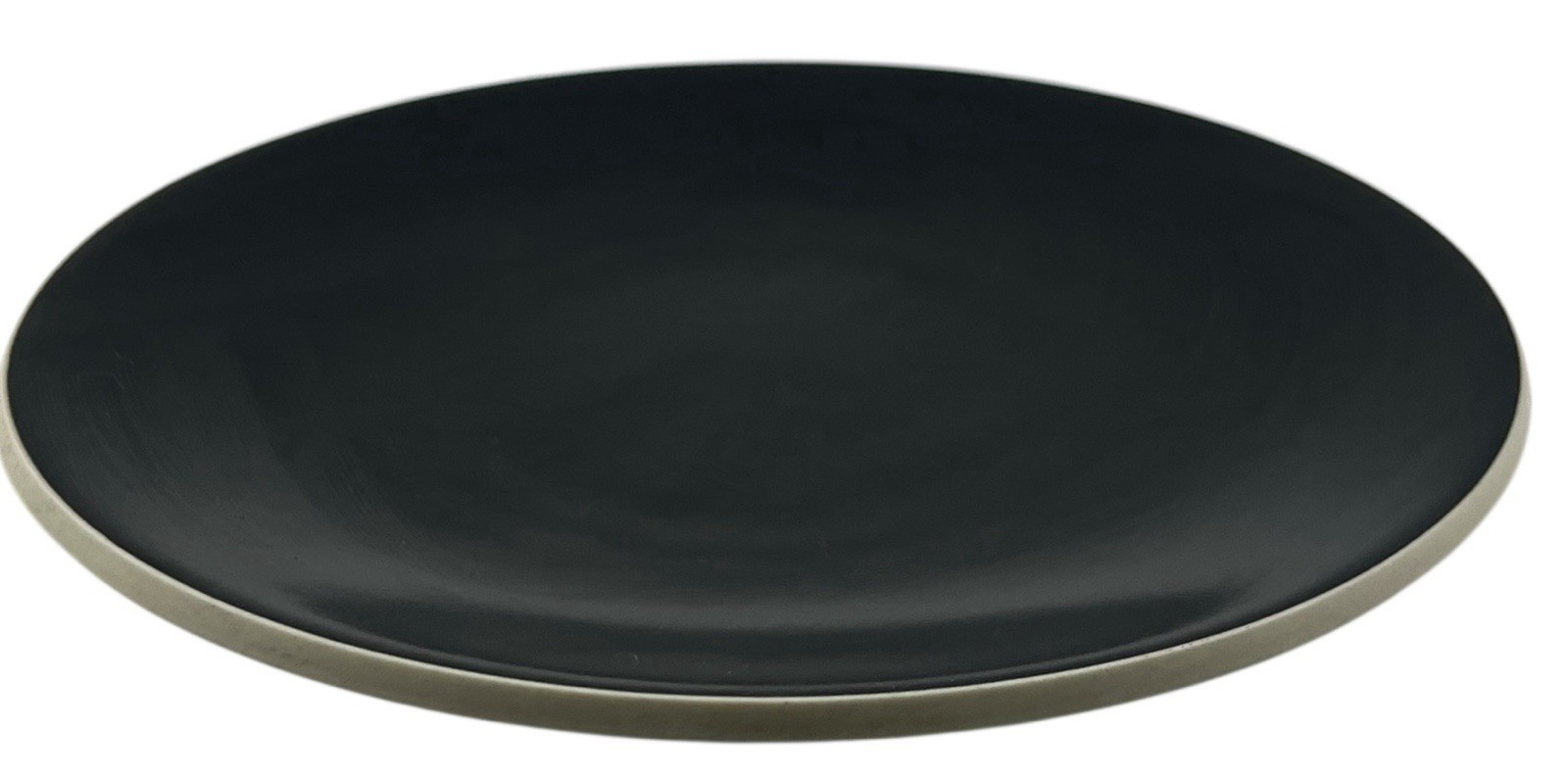 Sasaki Colorstone Salad Plate Matte Black Ceramic Japan 7.5” Excellent Condition