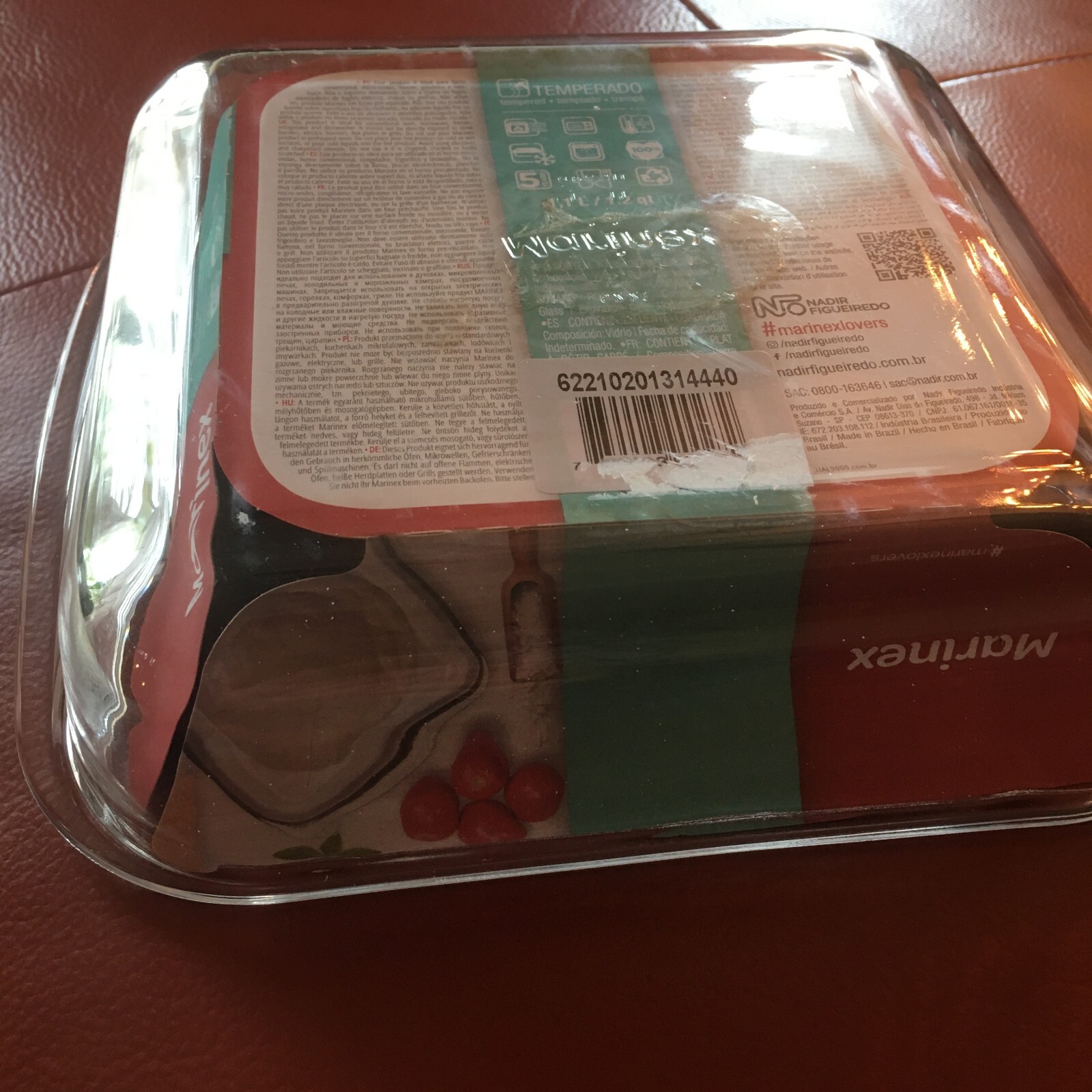 New MARINEX 1.2 QT Clear Square Tempered Glass Oven Serving Dish Casserole Bake