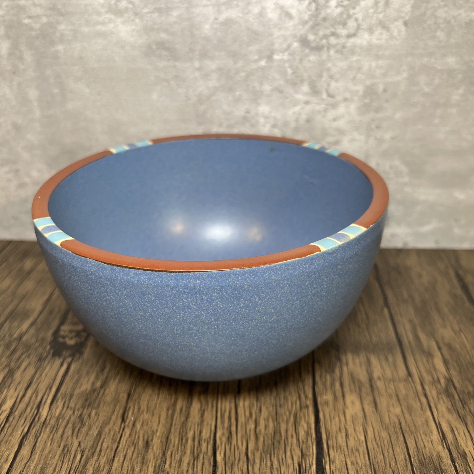 Dansk Mesa Blue Stoneware Serving Bowl 6.25 in 2 small chip see last pics