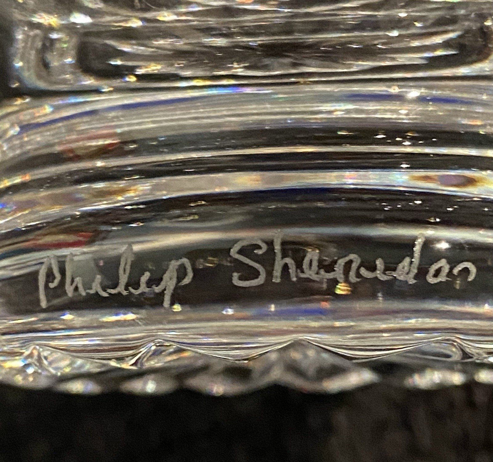 Vintage Waterford Crystal Bowl 6″ Signed By Master Cutter Philip Sheridan 1997