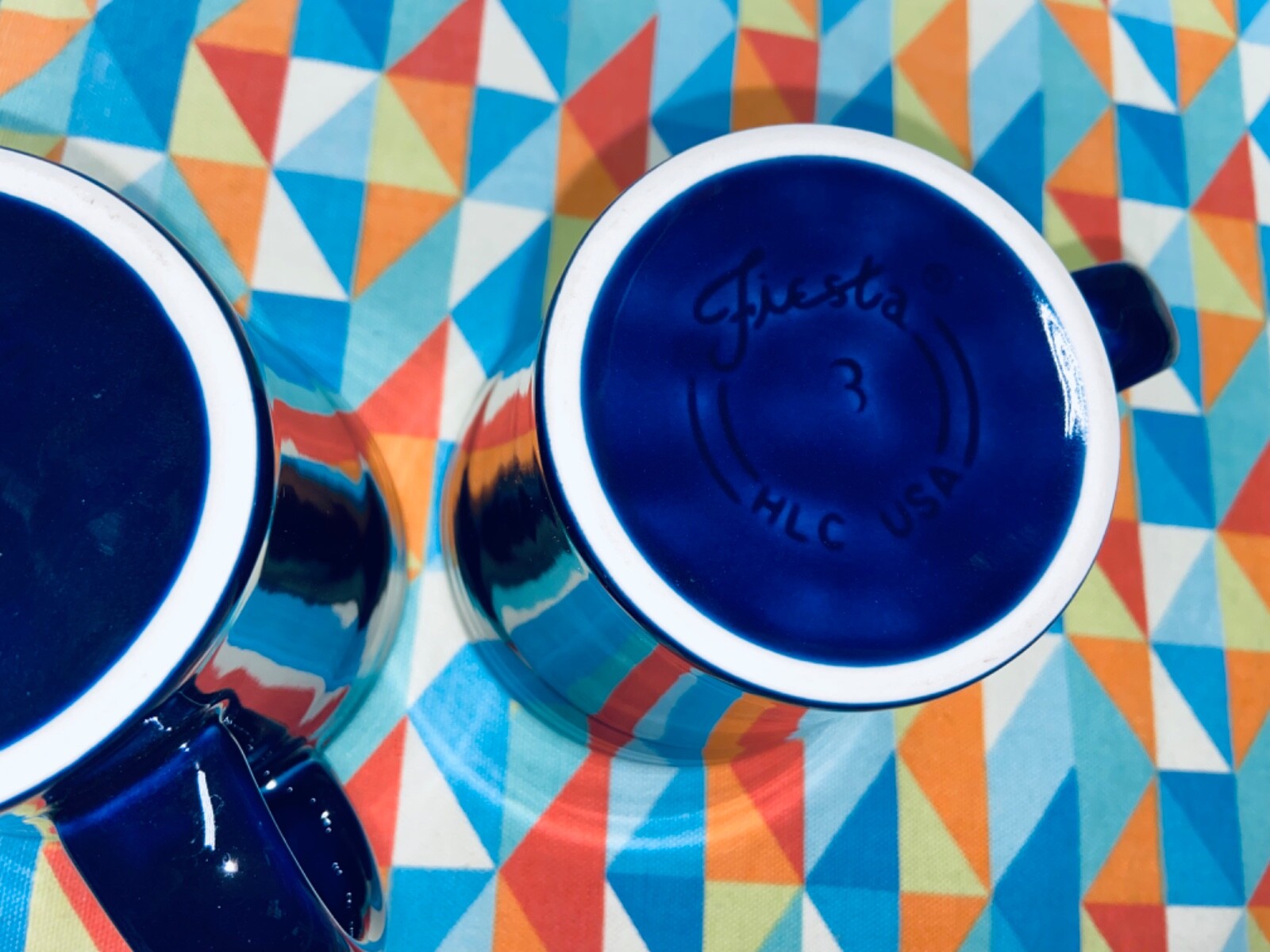 NEW set of 4 FIESTA TAPERED MUG 15 oz retired Cobalt blue FIESTAWARE Ships Free