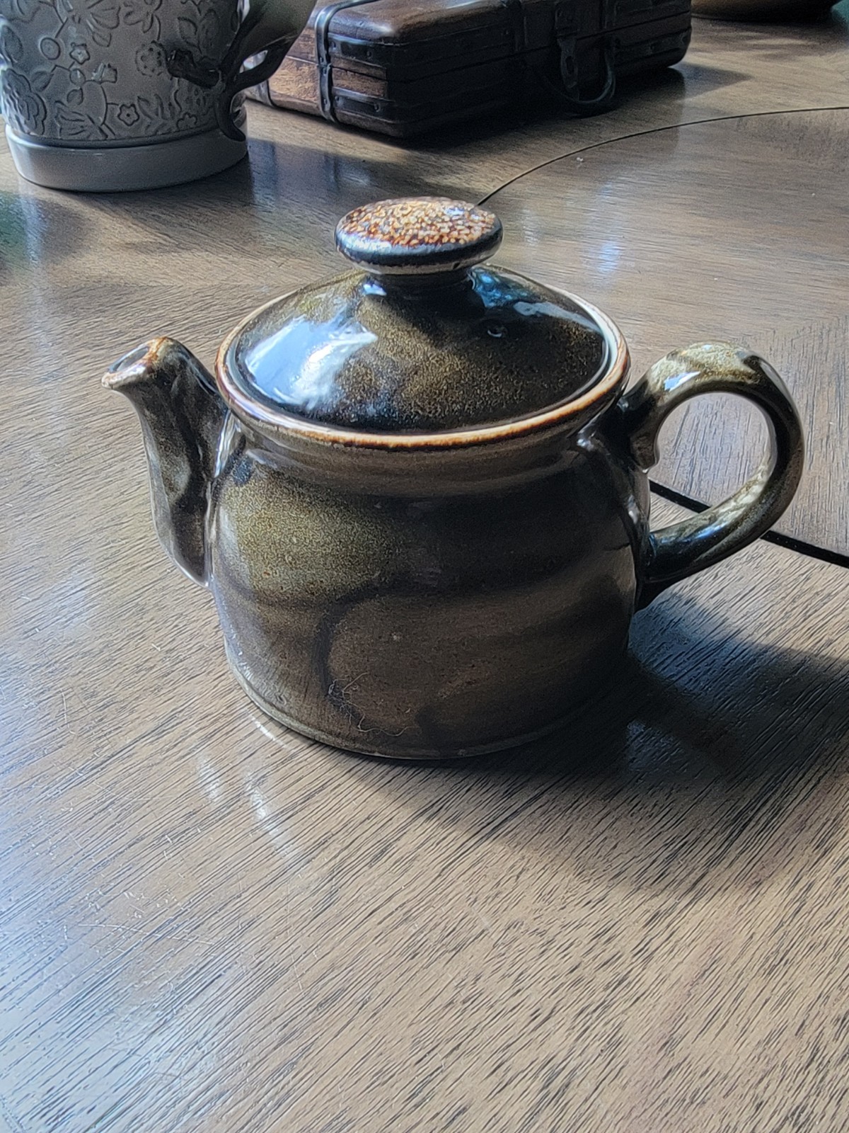 Steelite International Craft Olive Green Teapot Club 15 oz Handmade in England