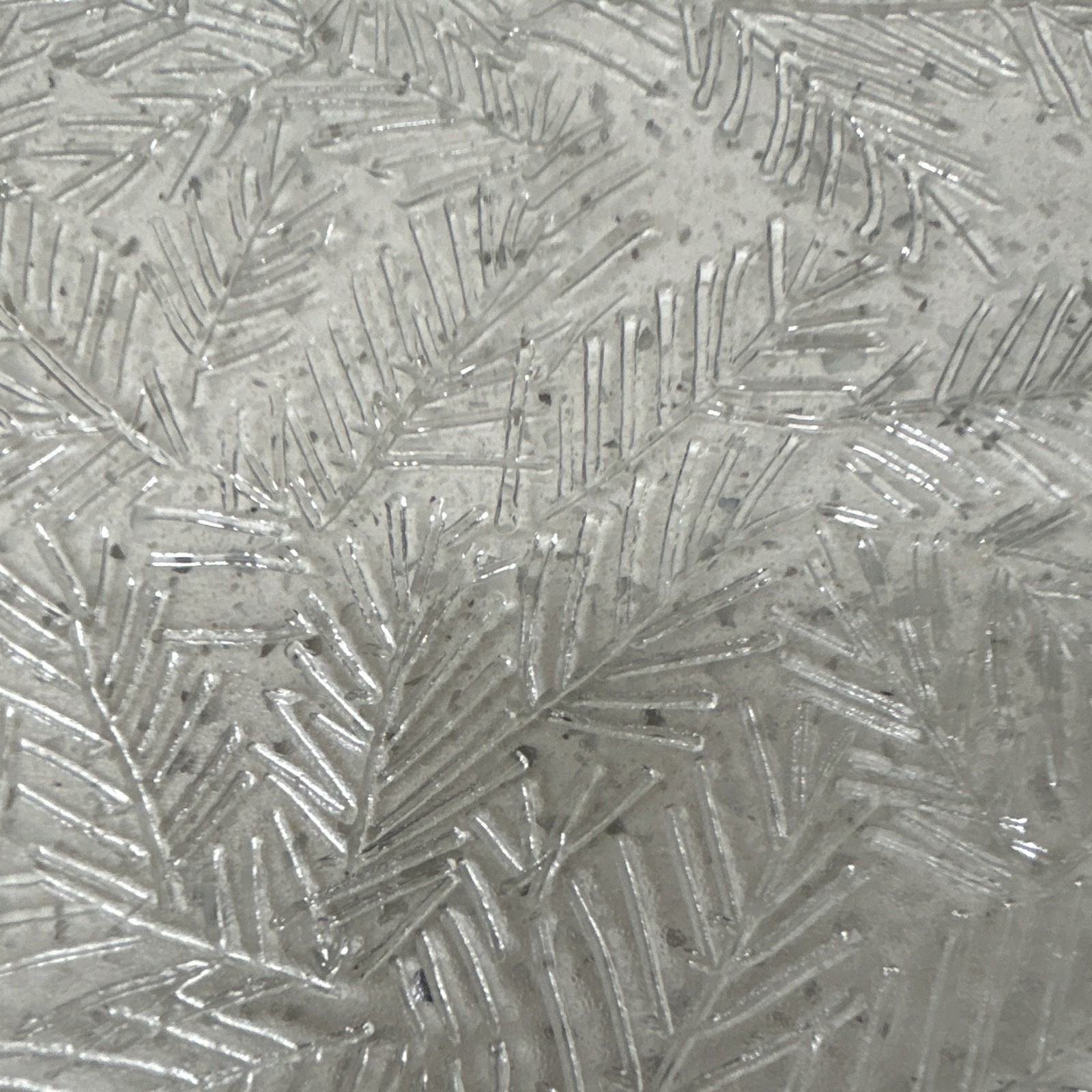 Clear Pressed Glass Round Fern Pattern Platter Decorative Botanical