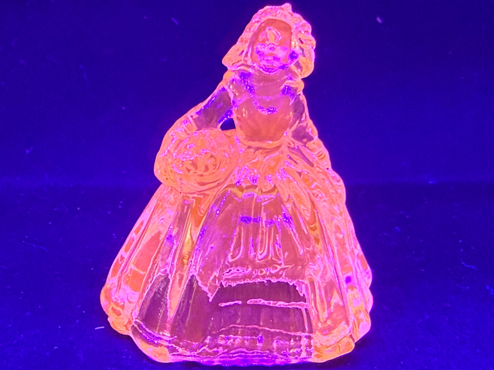 Green Vaseline uranium glass girl doll candy container woman Elizabeth selenium