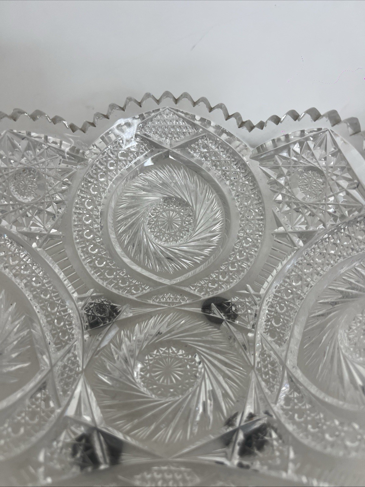American Brilliant Period Cut Glass Crystal Bowl ABP Deep Cut c.1900