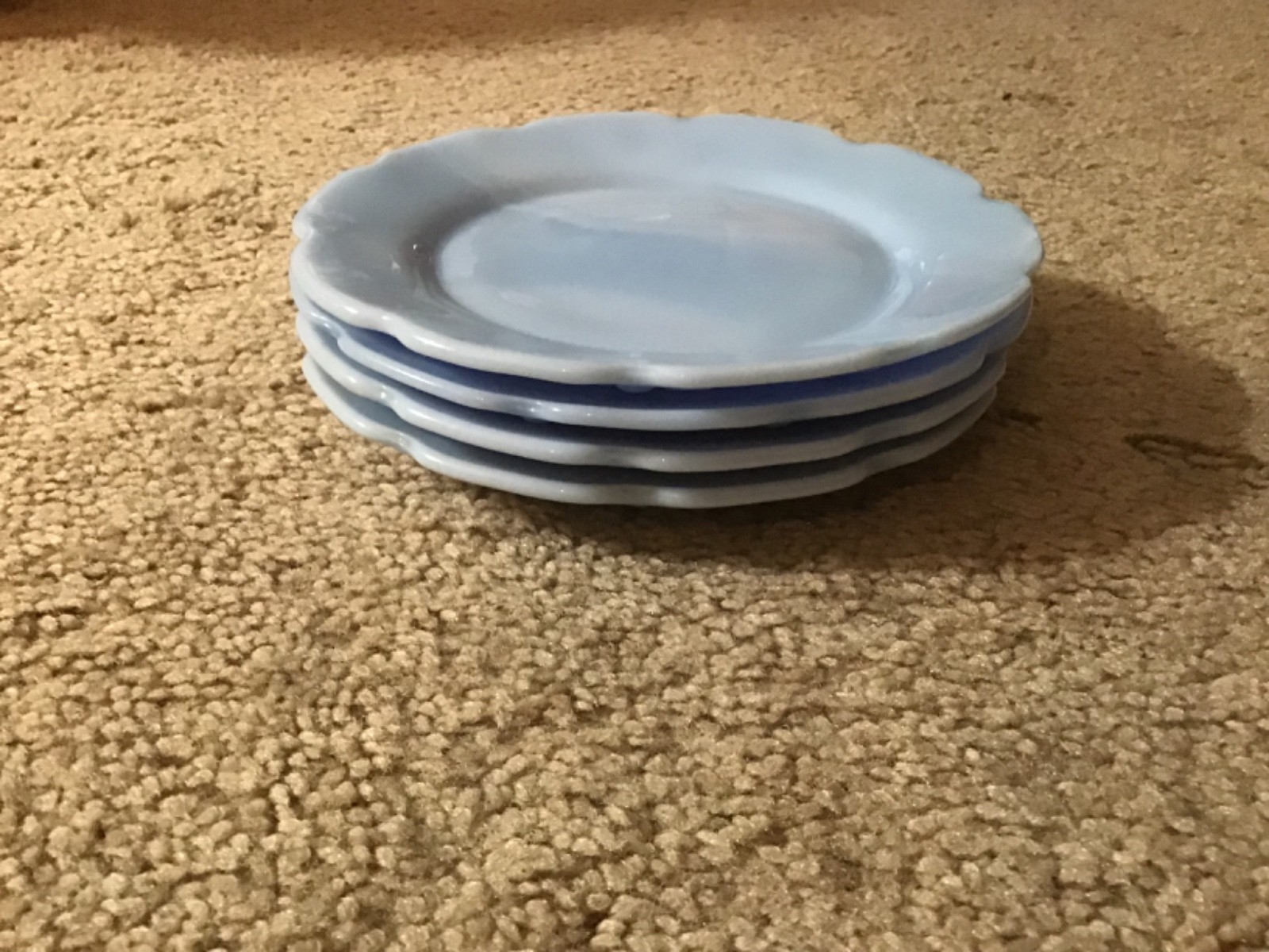 Vintage Jeannette Glass CHERRY BLOSSOM DELPHITE BLUE 14 PC CHILD’S DINNER SET