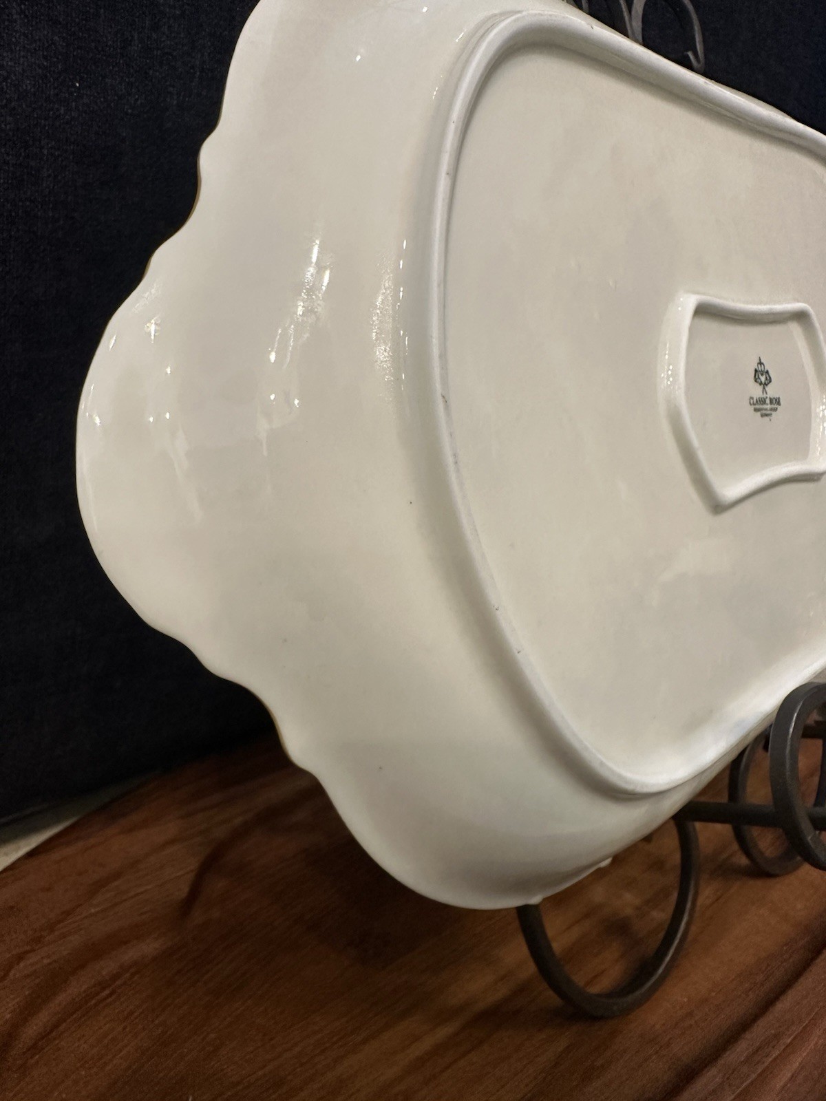 Vintage Rosenthal Embossed Classic Rose White Sanssouci 8.5×13.25″ Platter