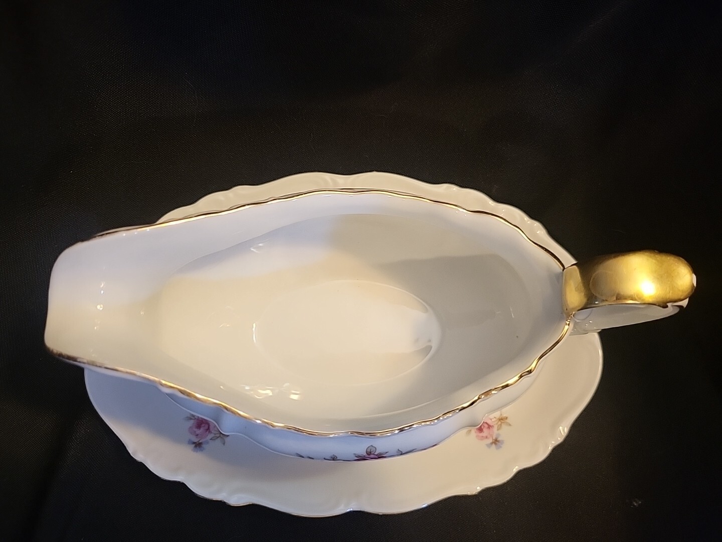 Vintage Edelstein Bavaria Maria Theresa Gacfield 20920 Gold Trimmed Gravy Boat
