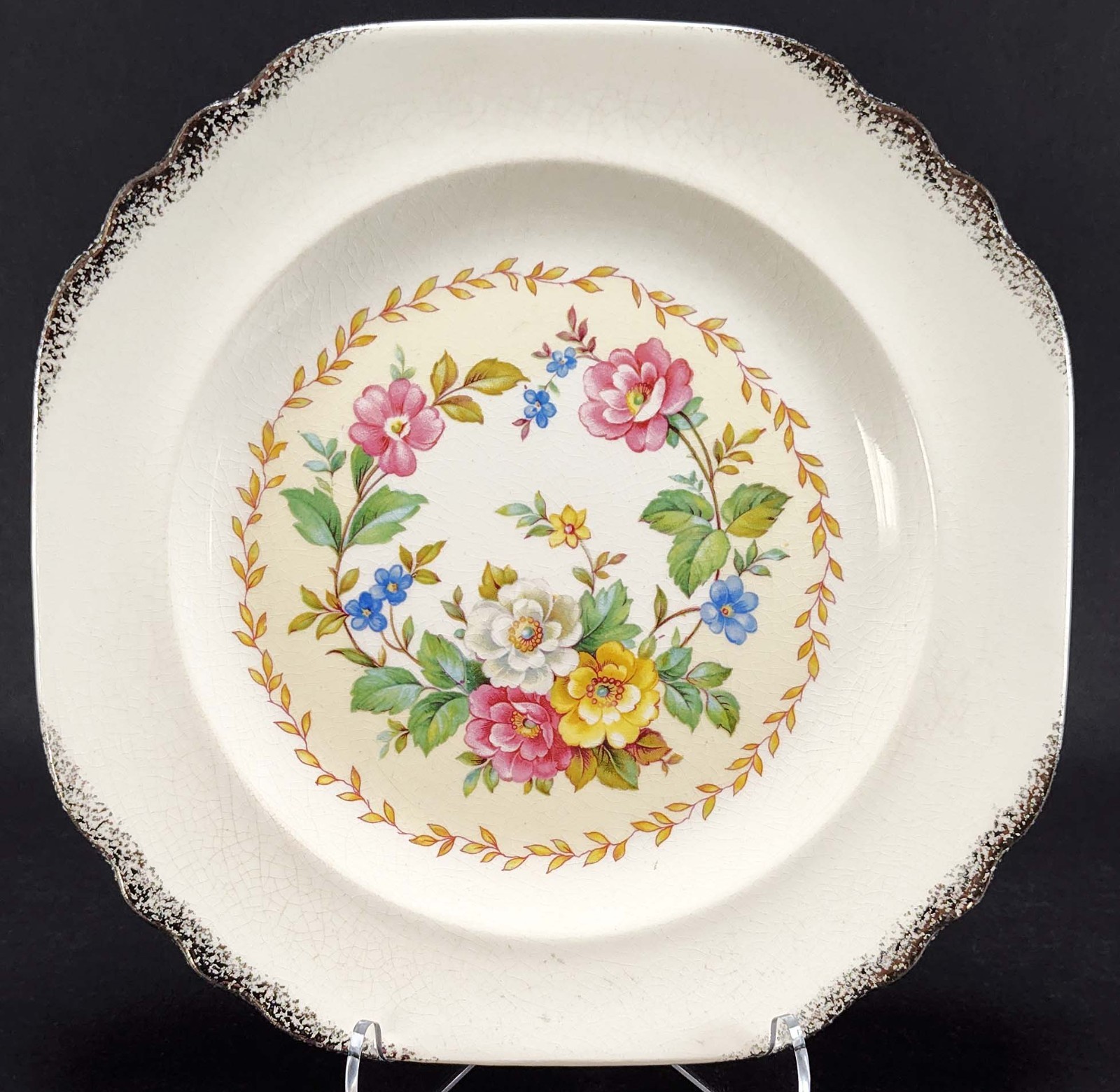5 Mismatched China Salad Dessert Plates Granny Gallery Wall Display Crazed