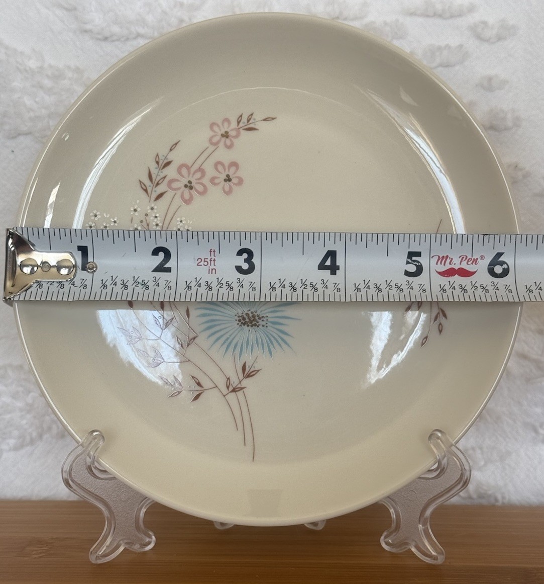 Taylor Smith Taylor Co Taylorton Echo Dell 1 Bread Plate 2 Saucers Vtg 1959