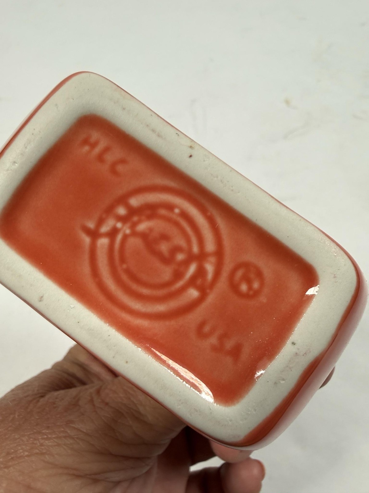 Fiesta Fiestaware Mini Pitcher Creamer Orange Disk Ring Handle Ceramic Pottery