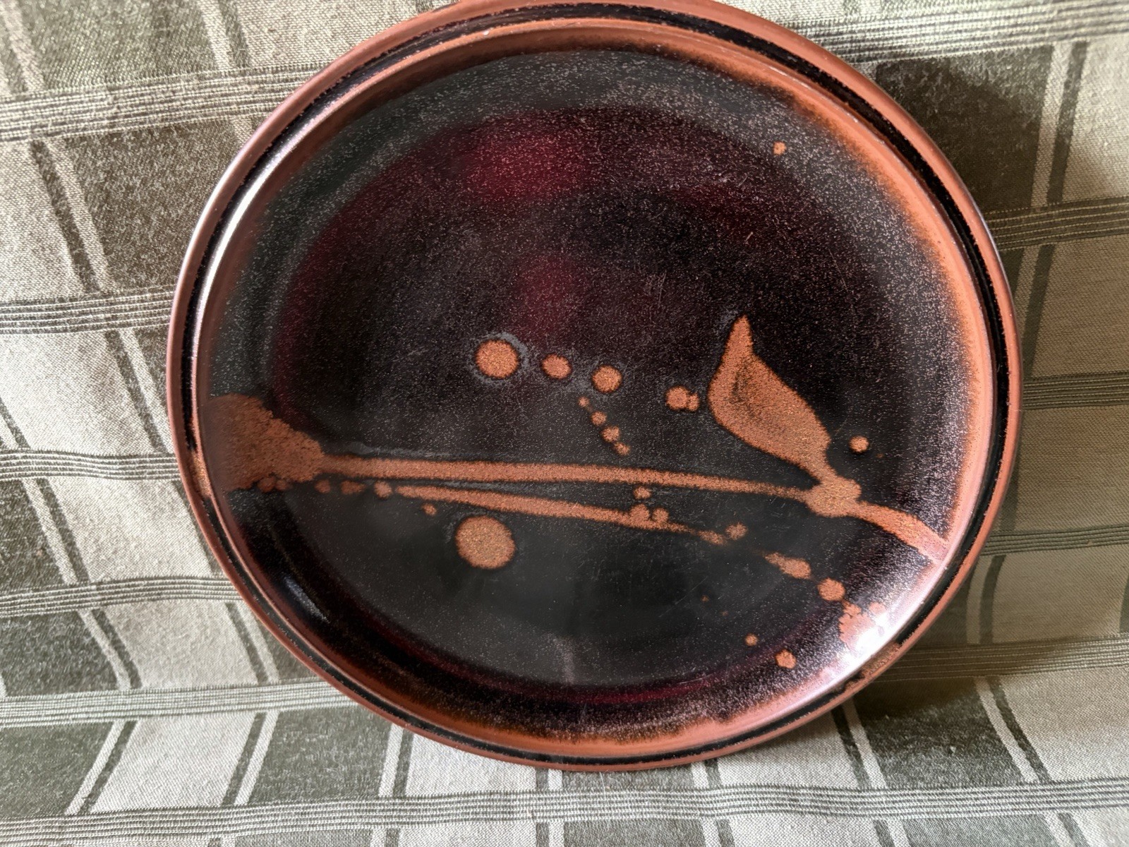 🌙Stone Soldier Pottery Jacksonville VT Glazed Studio Art Stoneware Plate 9 In