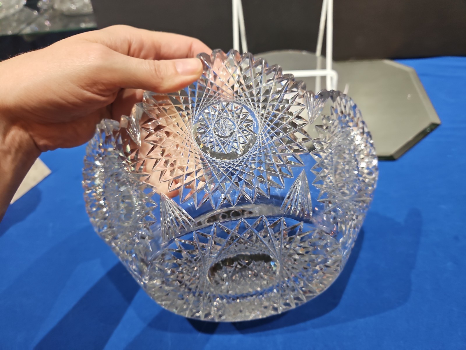 Extra Thick Bowl c.1900 American Brilliant Period Cut Glass Crystal Krantz Smith