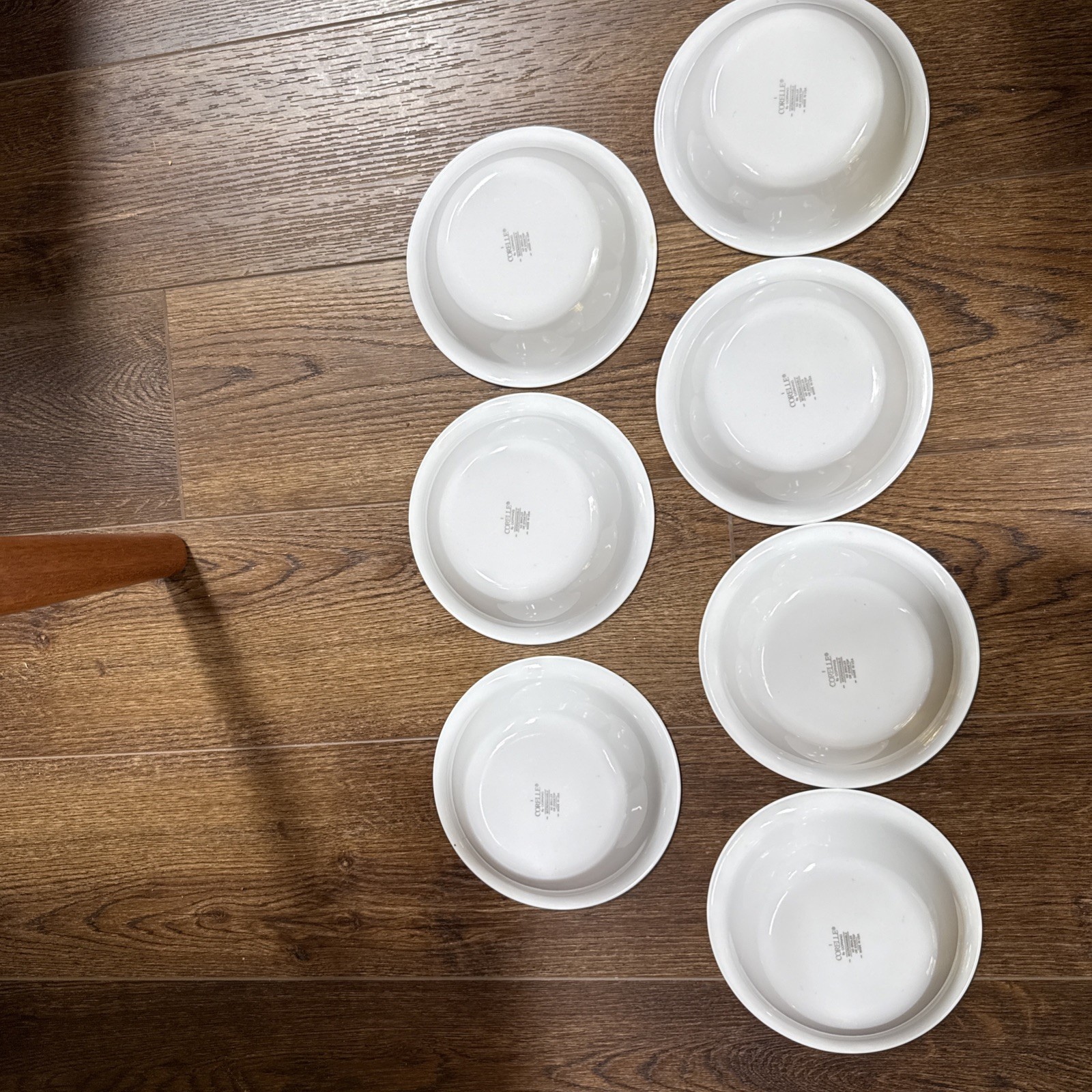 Corelle Spring Blossom Garden Ivy Green Rim Bowls 7.25″ Soup Cereal Set of 7
