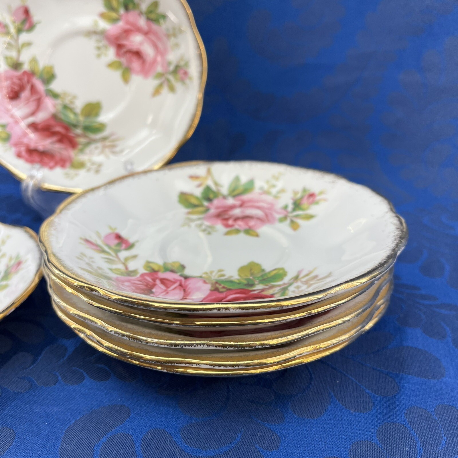TWO ONLY Royal Albert American Beauty 5.5” Saucers For Teacup Bone China UK