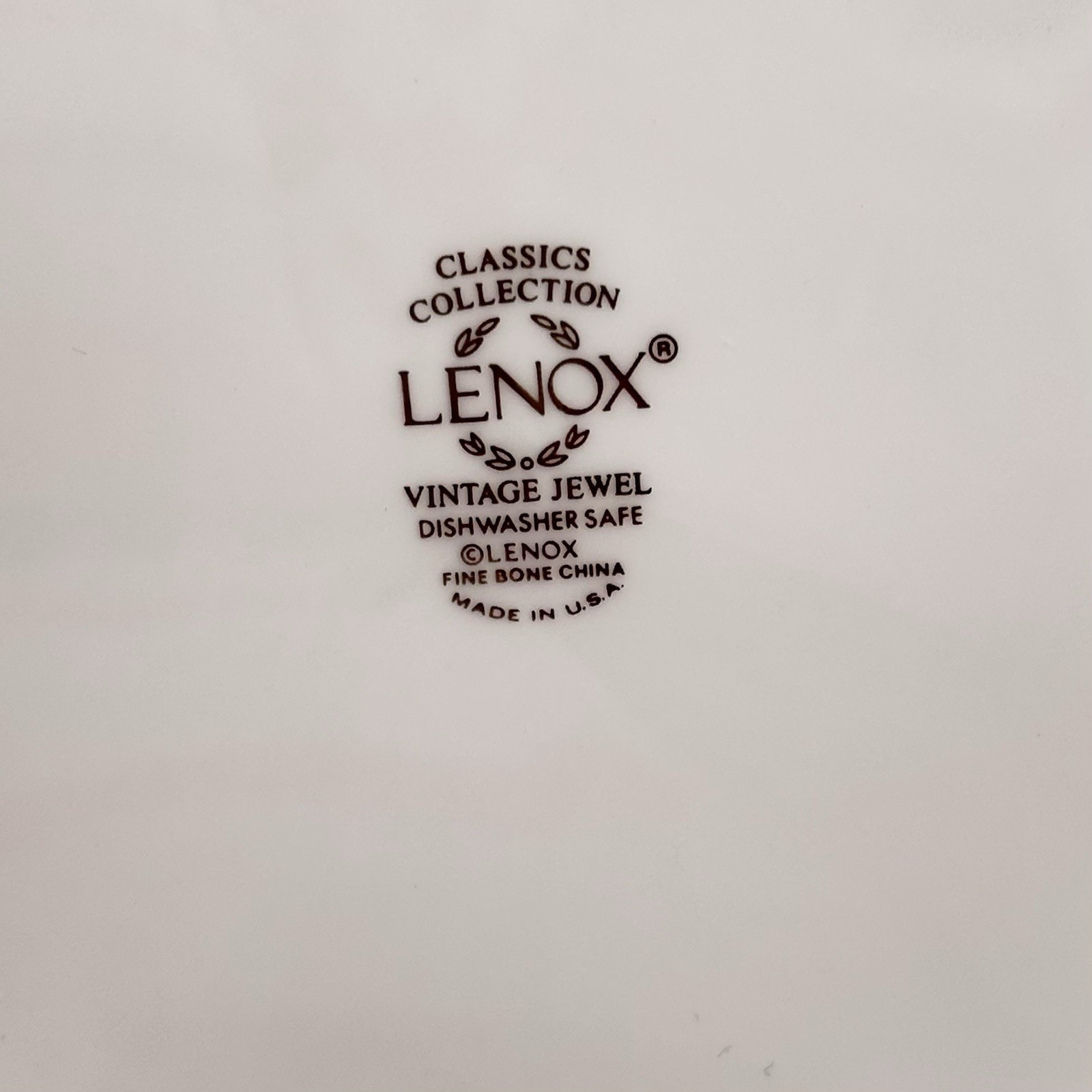 Lenox Vintage Jewel Gold Platinum Ornate Black Border Salad Plates 8 1/8” Set 4