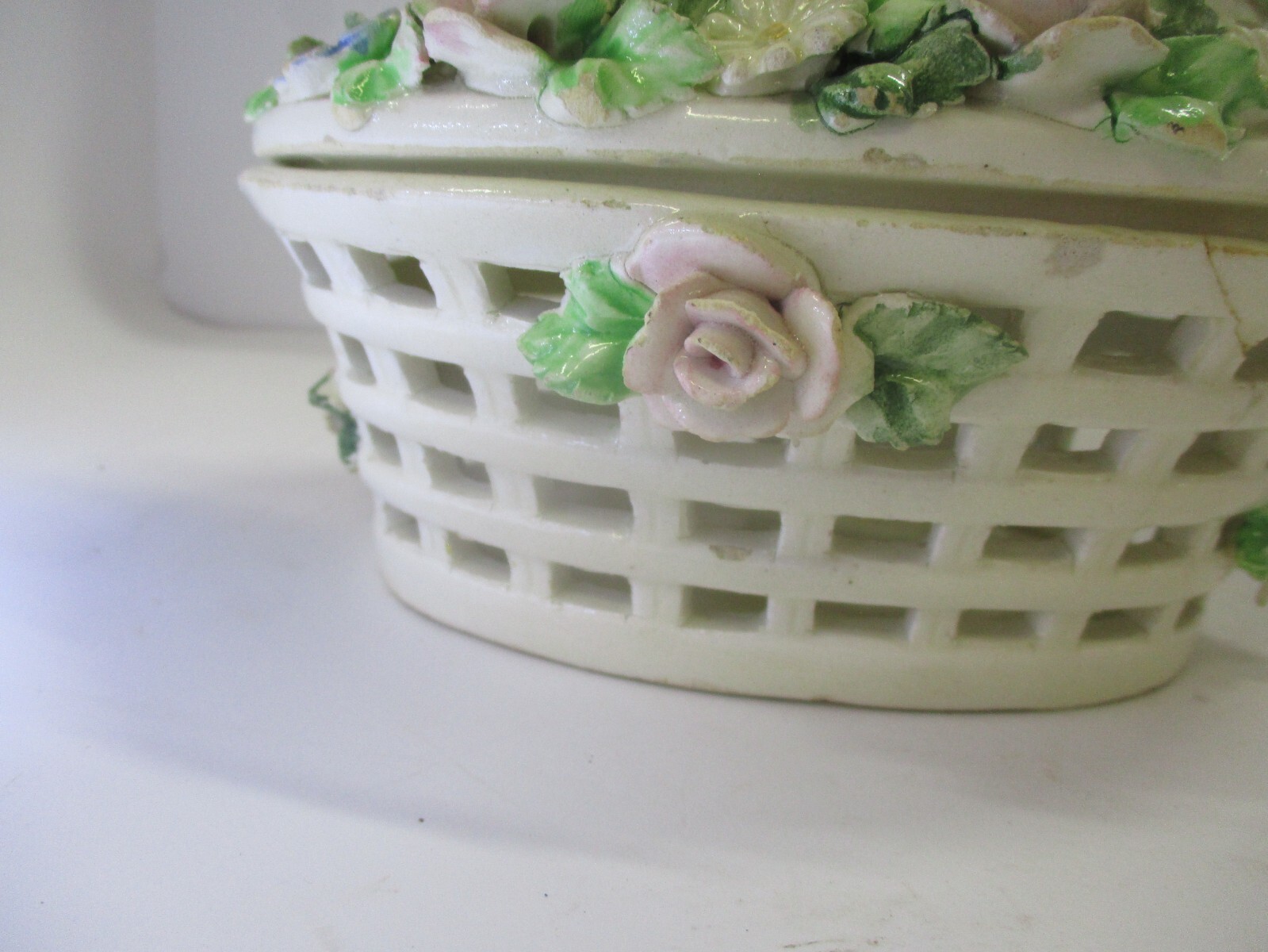 Capodimonte? Pierced Floral Porcelain Covered Bowl