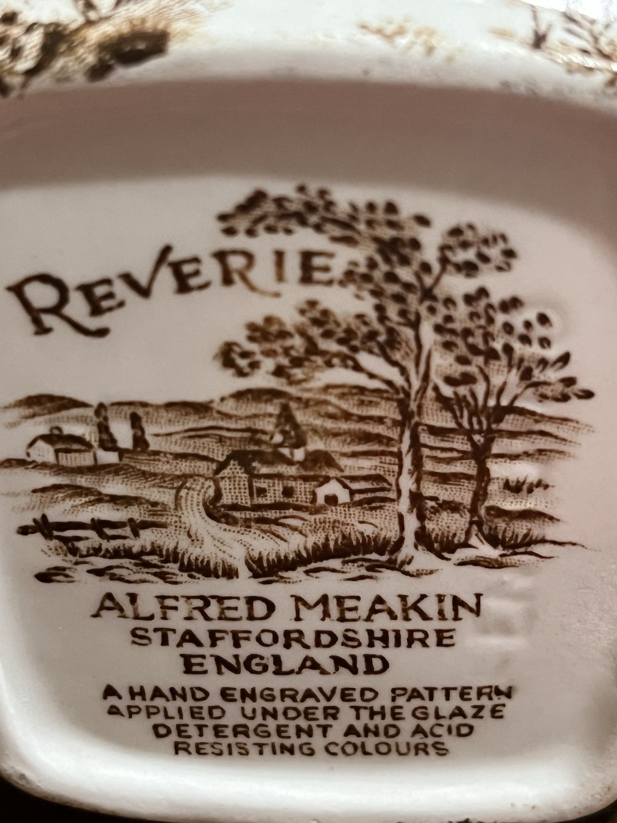 Alfred Meakin Reverie Brown Transferware Creamer Pitcher Staffordshire England