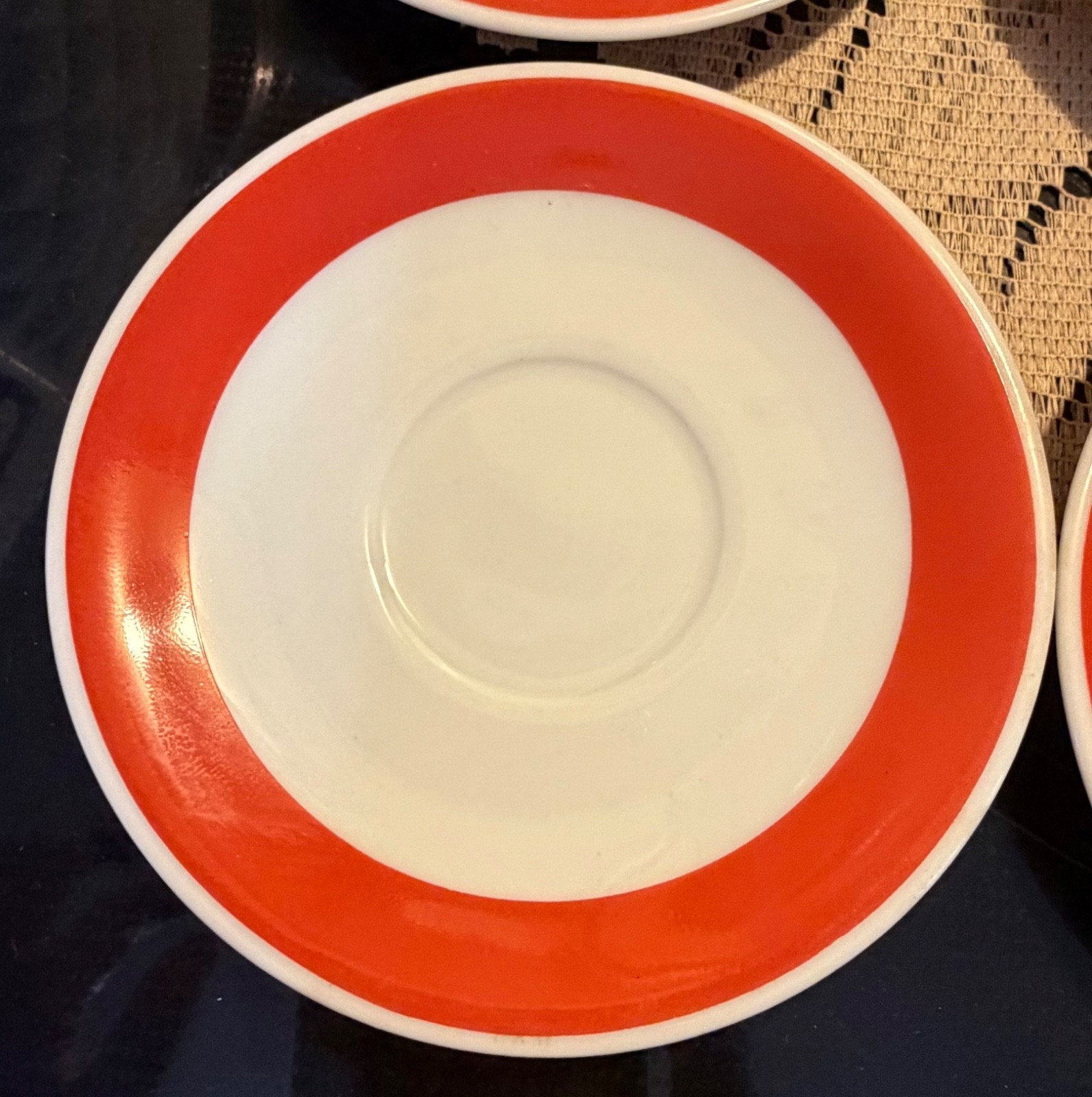 Mitterteich Bavaria vibrant orange demitasse tea set