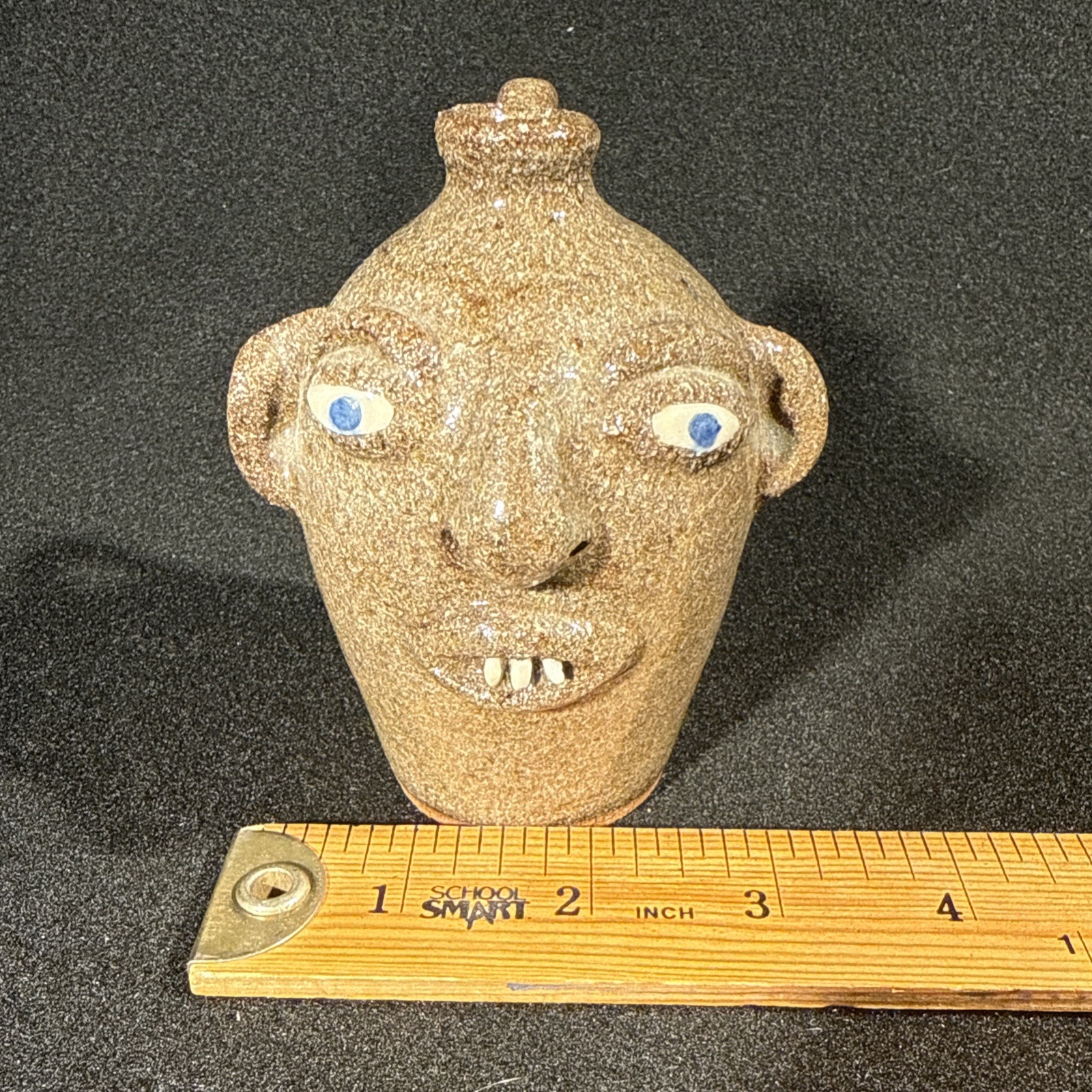 VTG 2 Joe Reinhardt Folk Art Pottery Mini Face Jugs Catawba Valley Vale NC 1995
