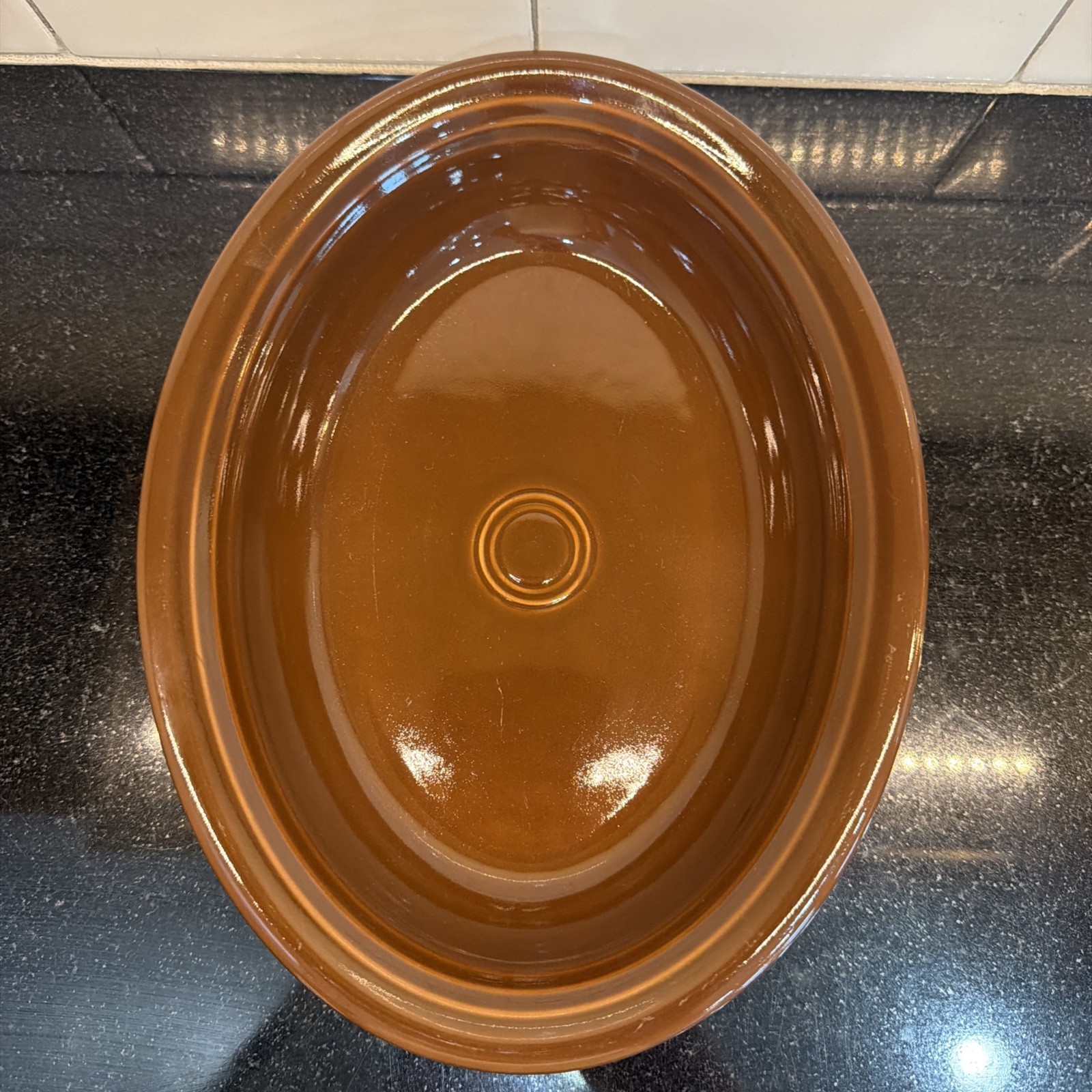 Fiestaware Chocolate Retired 10 1/4″ Oval Brown Vegetable 40 Oz Serving Bowl