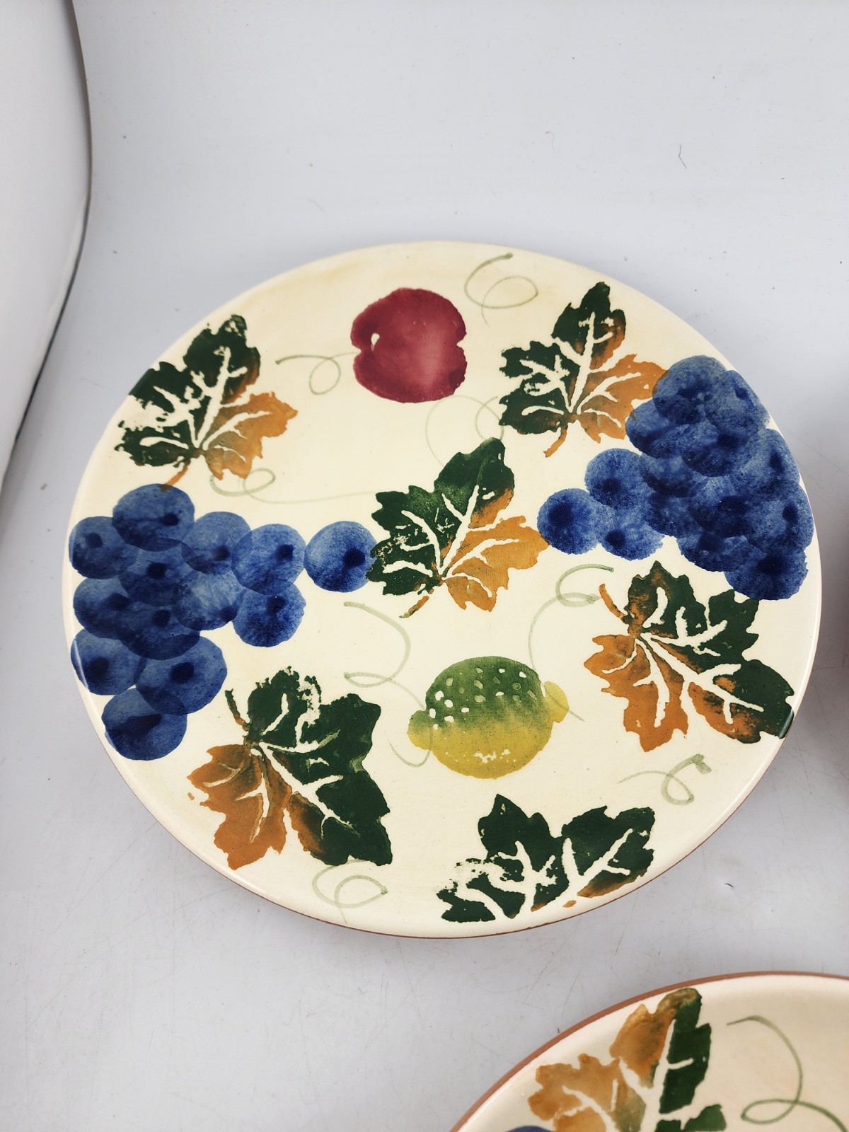 Ceramiche Alfa Dinner Plates – Made in Italy Fruit and Leaves 10″ Qty 3