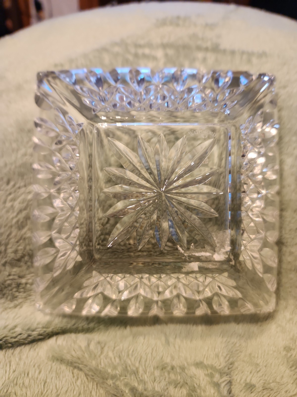 Vintage Waterford Crystal Lismore 6″ Square Seahorse etched Nicky Power 2003