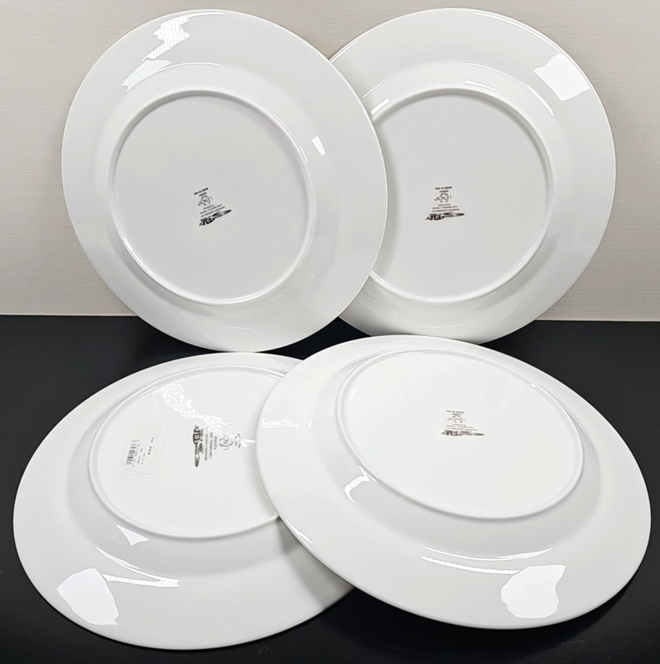 4 Lenox Continental Dining Platinum Dinner Plates Set Elegant Serving Dishes Lot