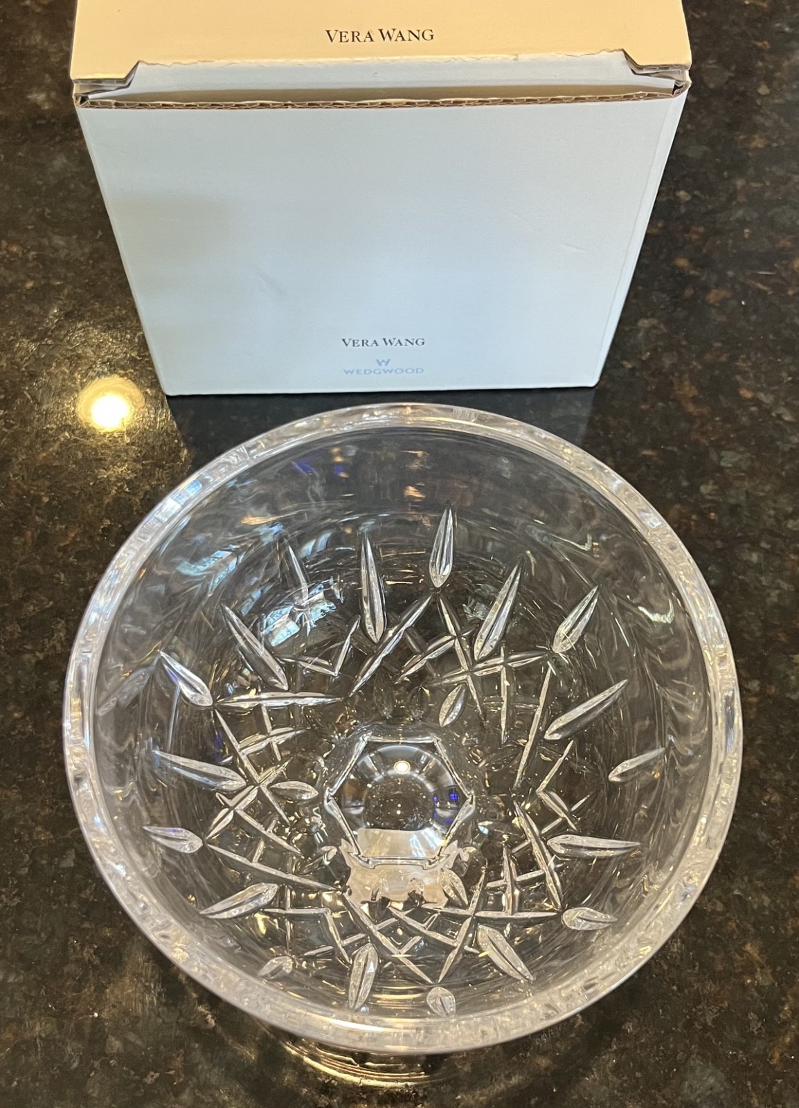 Vera Wang Fidelity 6″ Footed Crystal Bowl Wedgwood Leaded Crystal – Germany