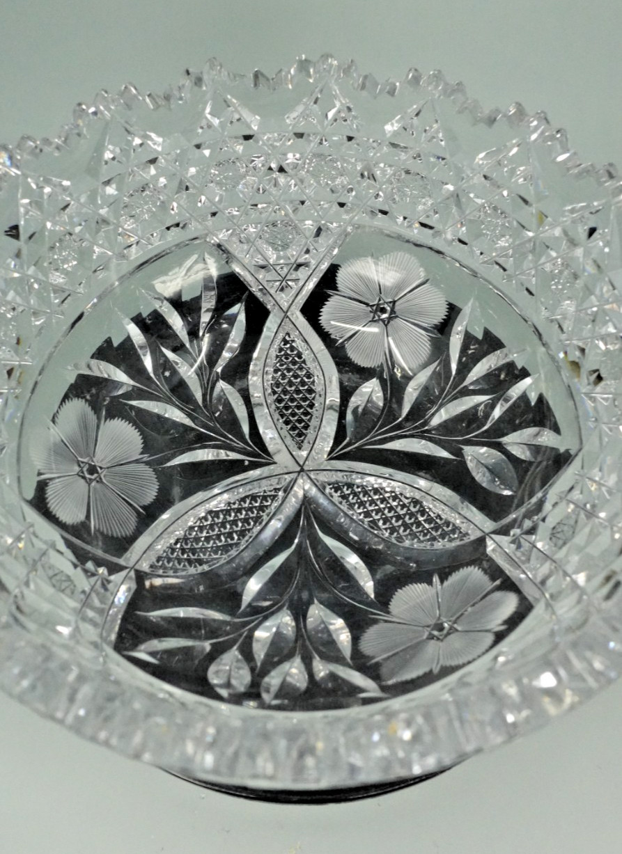 Estate 8” American Brilliant Period Crystal Glass Cut Bowl