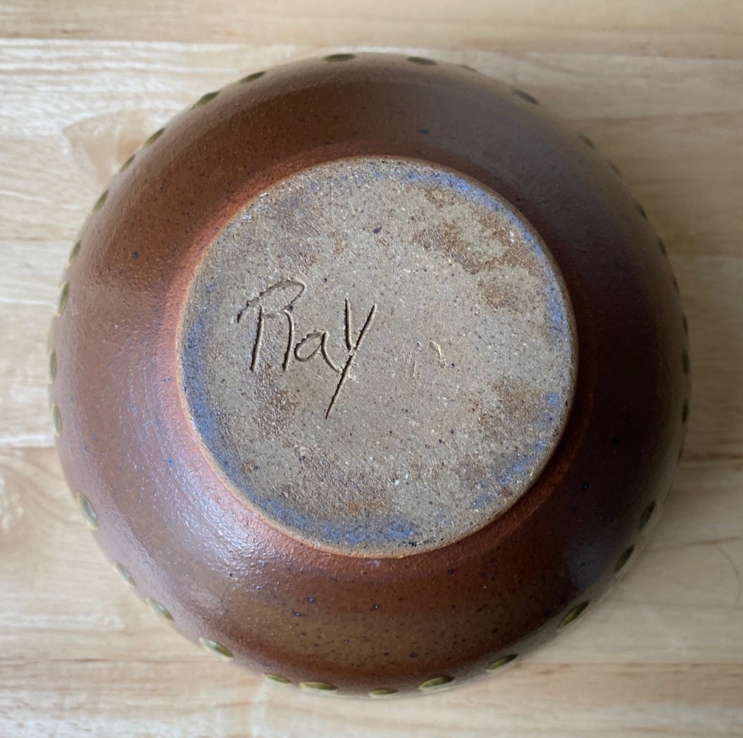 RAY POTTERY 7.5″ Oxblood Glaze Serving Bowl – North Carolina – VGUC