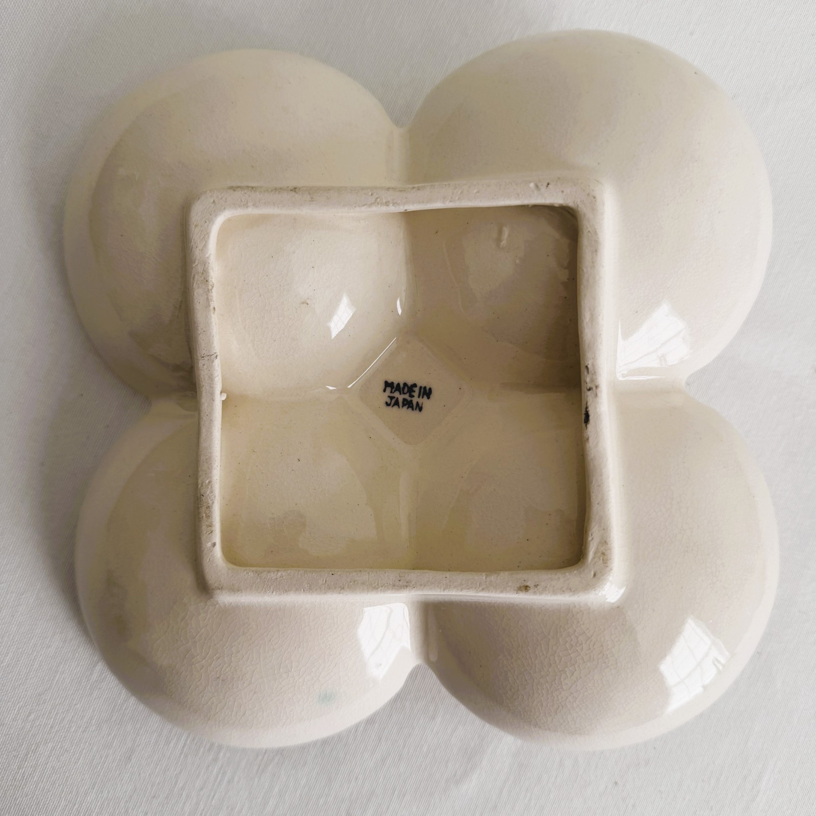 Vintage Ceramic Seashell Divided Dish Relish Tray Candy Dish Dip Server Japan