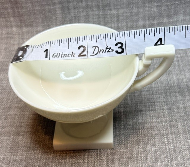 Lenox American Belleek Cup and Saucer Art Deco Style, Ivory Bone China