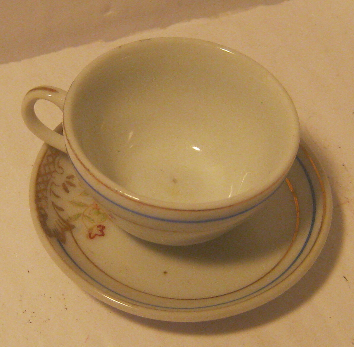 Miniature Porcelain Cup & Saucer FLORAL PATTERN Made in OCCUPIED JAPAN!!!!