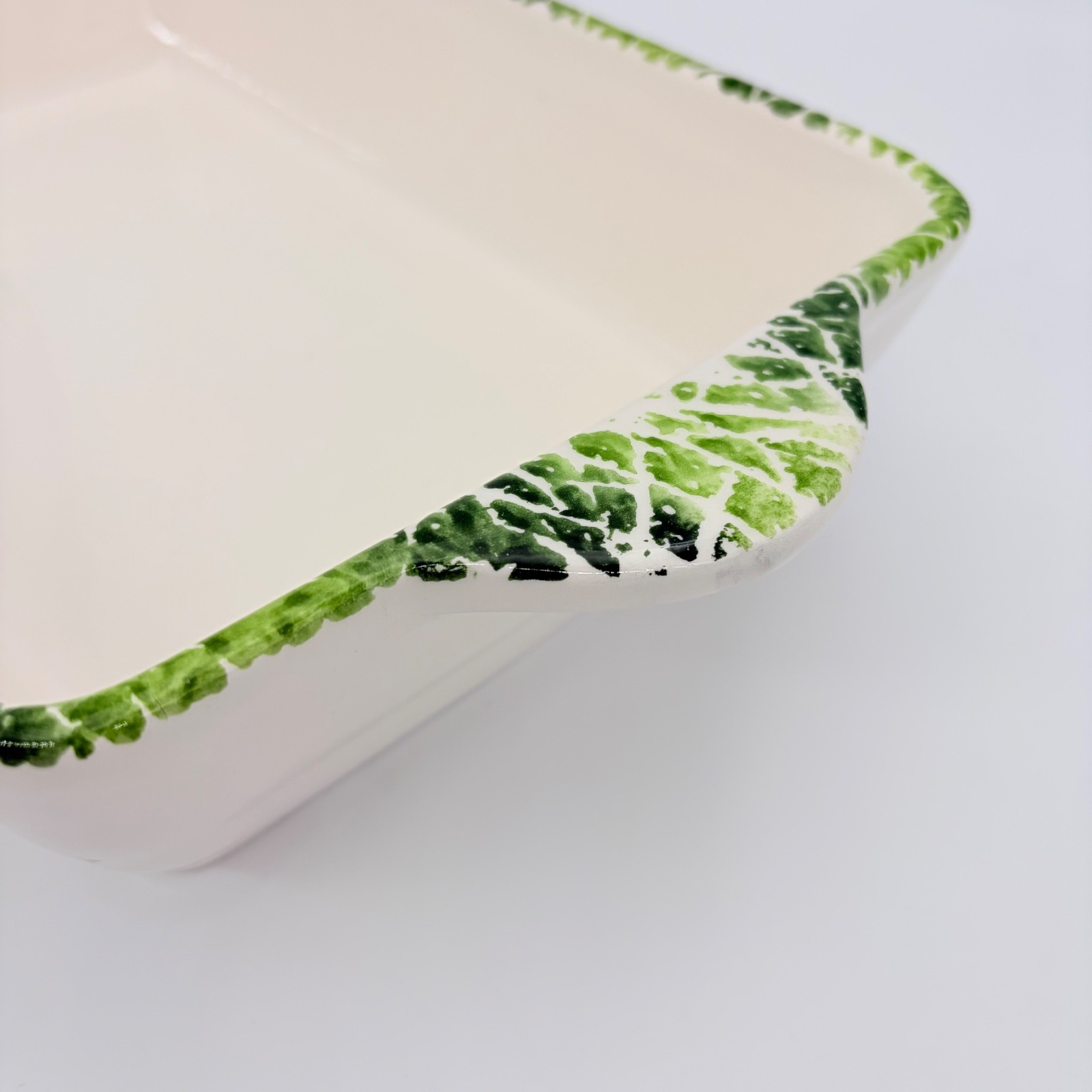 La Tavola Casserole Lasagna Baking Dish Olives and Leaves Hand Painted Italy