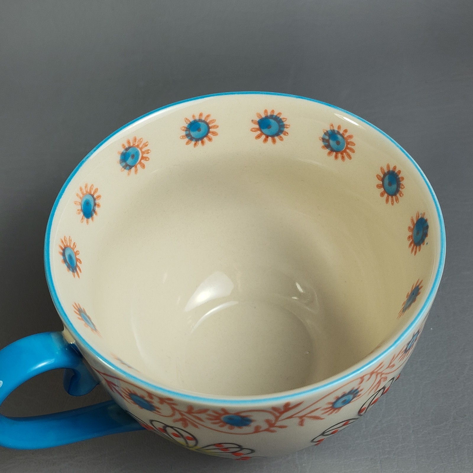 Yokohama Studio Hand Painted Footed Coffee Mug & Plate Textured Raised Dots 10oz