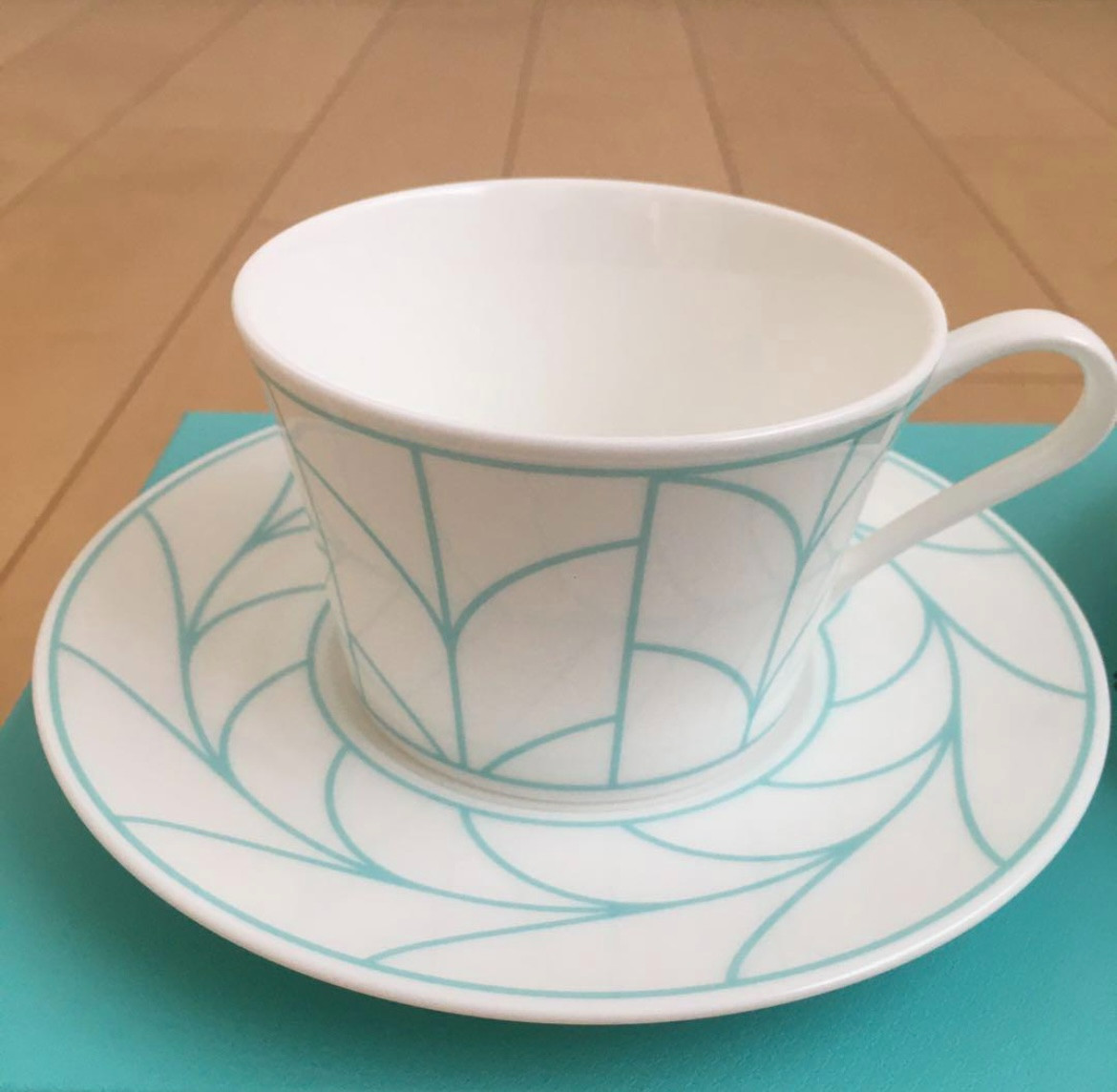 Tiffany&Co Tiffany Wheat Leaf Cup & Saucer Pair set bone china unused