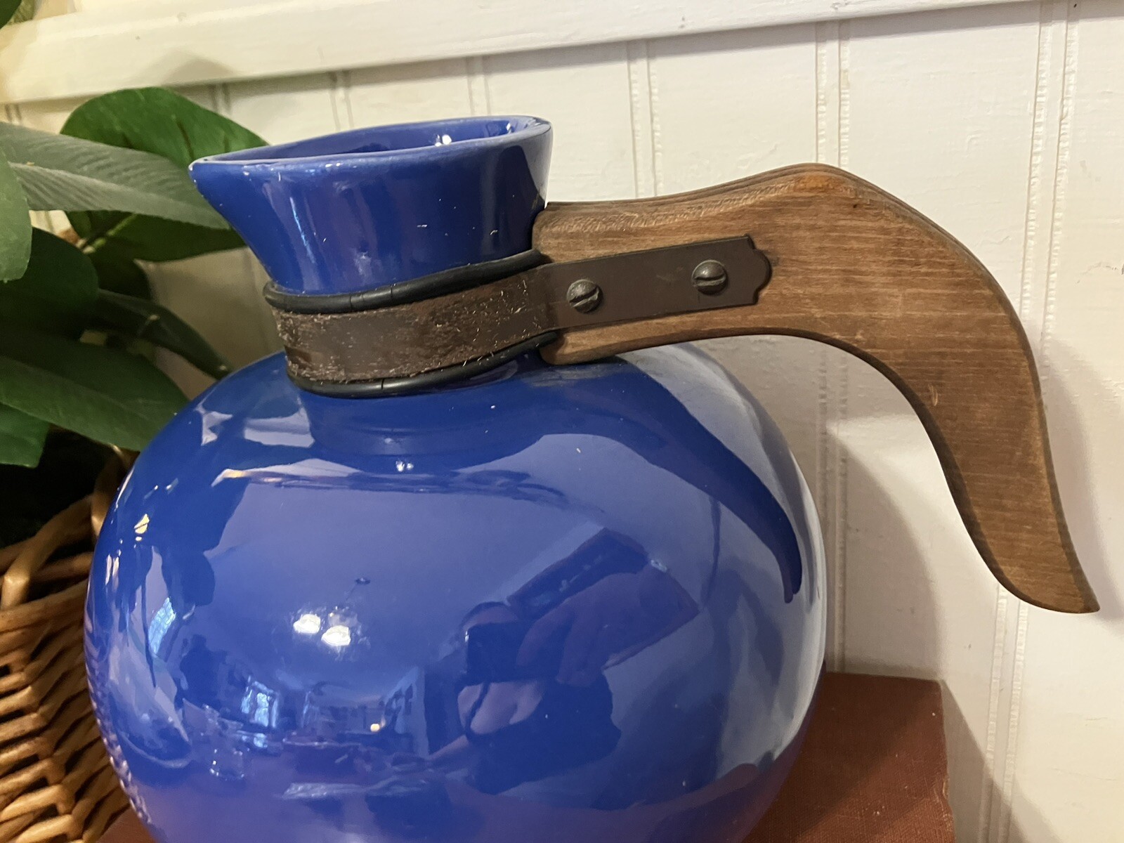 Vintage Hollydale Pottery Jug California Cobalt Glaze Carafe NO STOPPER