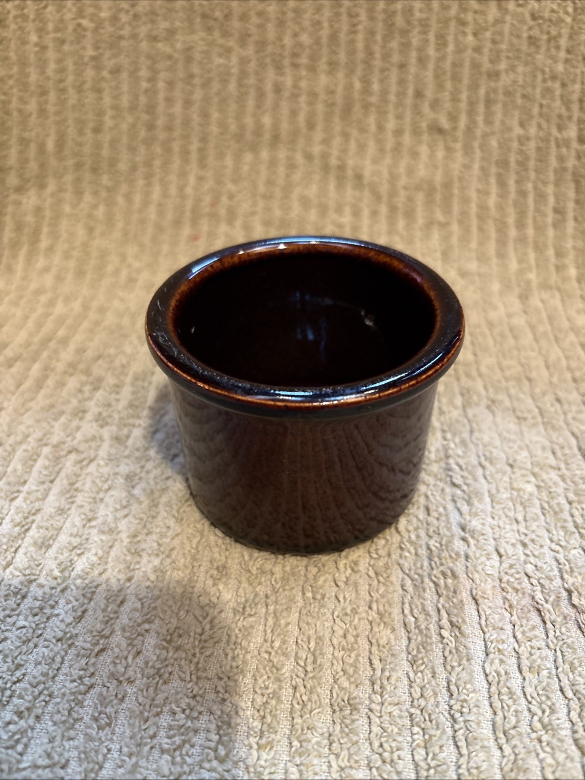 Vintage Brown Glazed Stoneware Salt Holder, Sides, Etc.