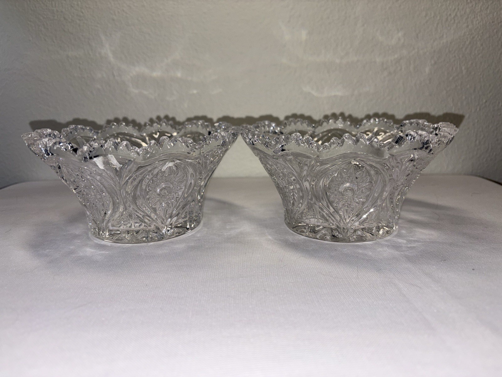 Nachtmann Florenz Clear Crystal Glass Bowls Set Of 2 Candy or Serving 5×3 Inches