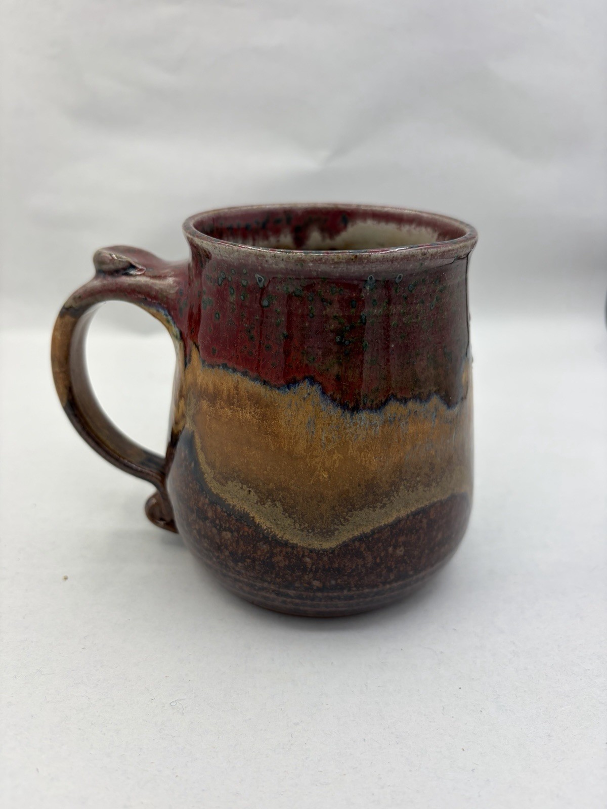 Mangum Studio Colorful Drip Folk Art Pottery Mug 2006 North Carolina 14oz