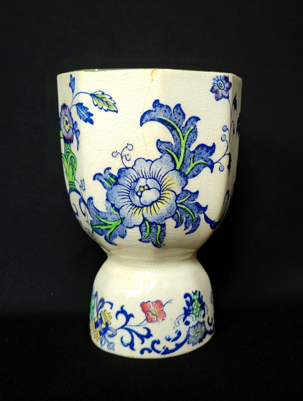 Antique Royal Doulton Burslem NANKIN Floral Porcelain Double Cup England c1900