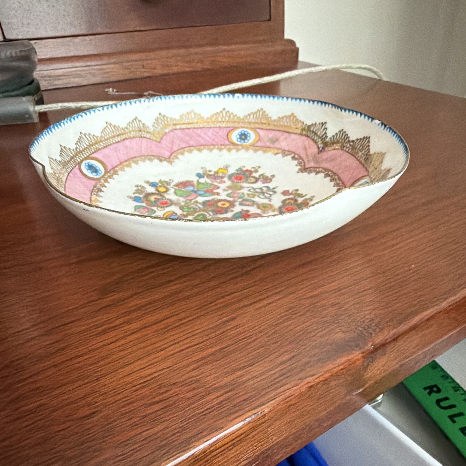 Lambertside Austria Round Multicolor Floral Ceramic Bowl Painted Backstamp