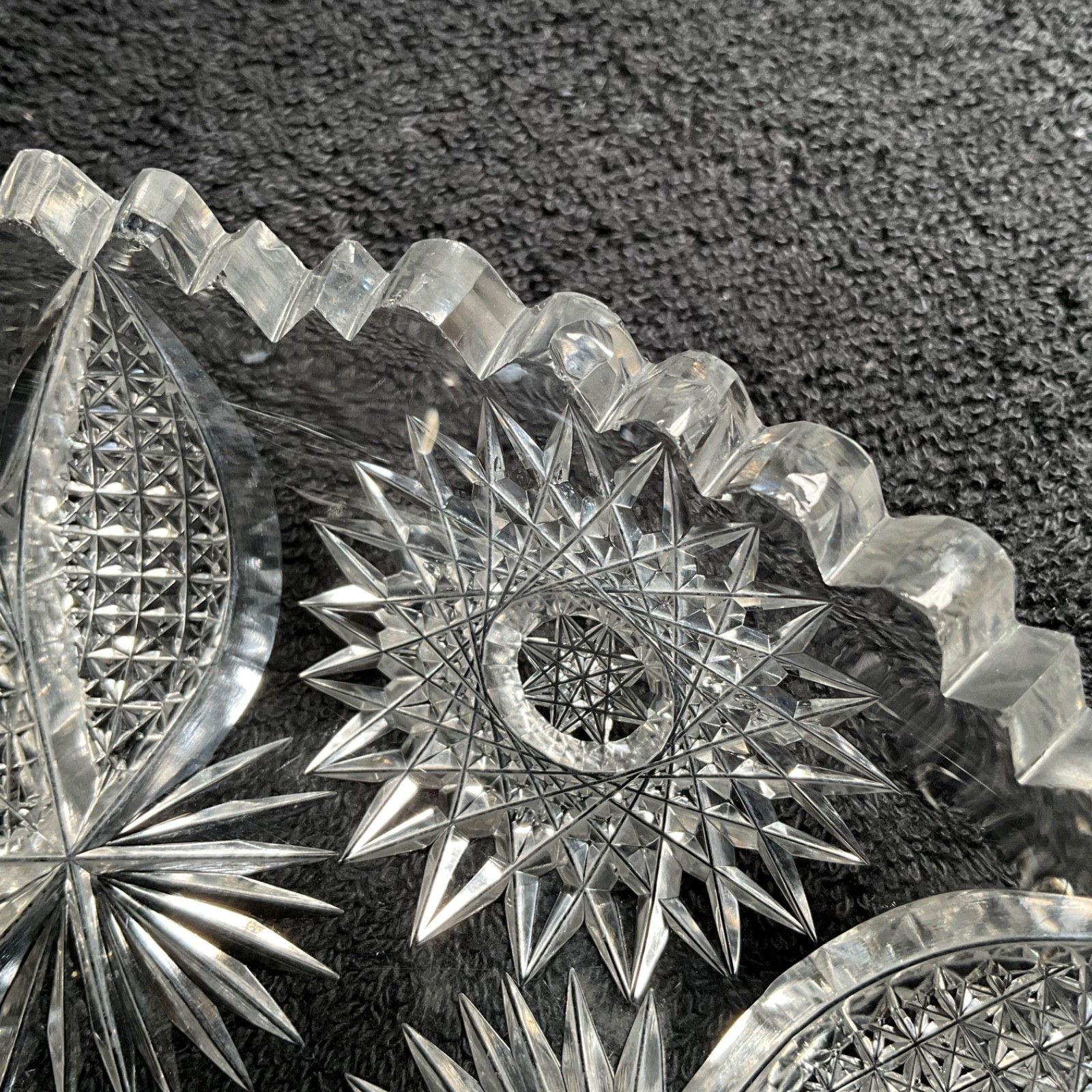 Rare Design – Antique American Brilliant Period Oval Crystal Celery Dish 7”L