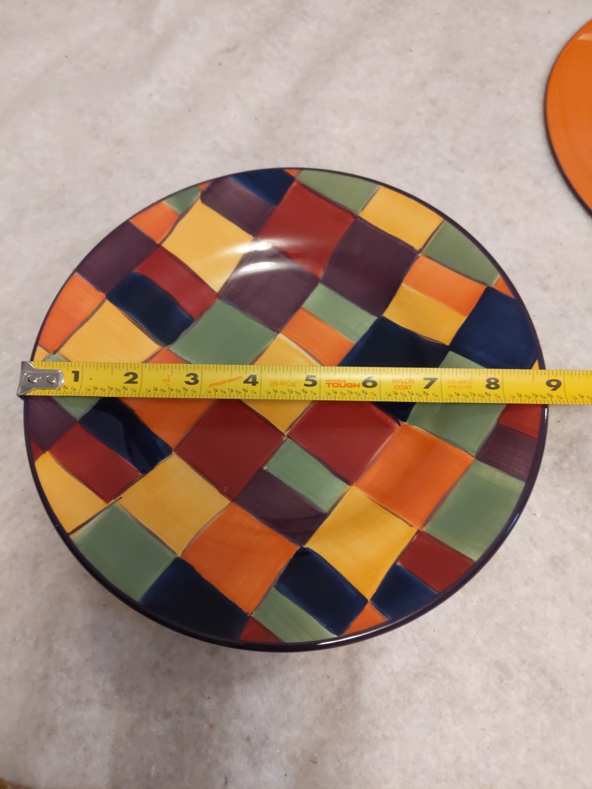 Caracas by Tabletops Unlimited Salad Plate 1 Pc Plaid 8 3/4 Inches EUC
