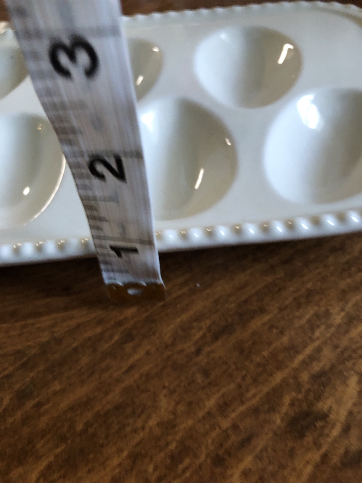 Holiday Home Heavy Ceramic Rectangle White 12 Deviled Egg Platter