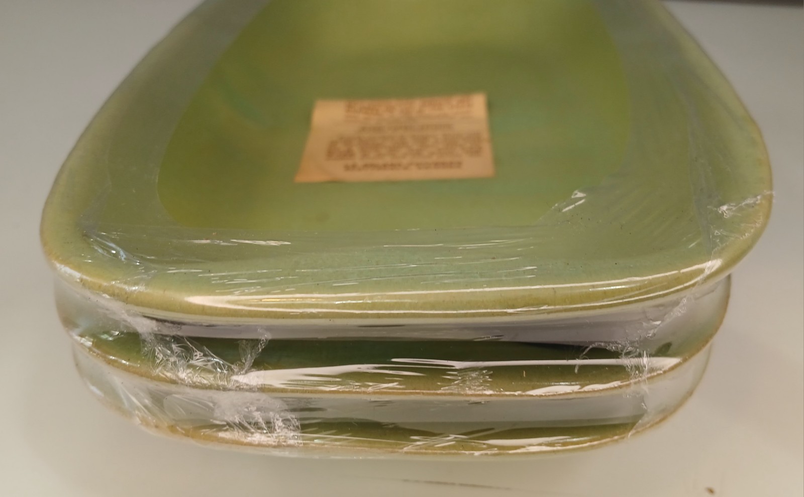 La Solana Small 9.25 Inch Rectangular Serving Dishes Platters Set Of 3 Green NOS