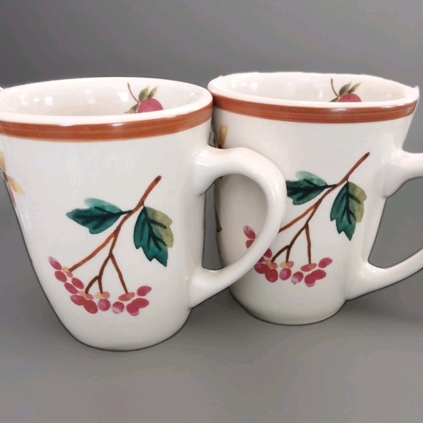 Lot of 2 Longaberger Fruit Medley Coffee Mugs 4-1/2″ Lovely Condition!