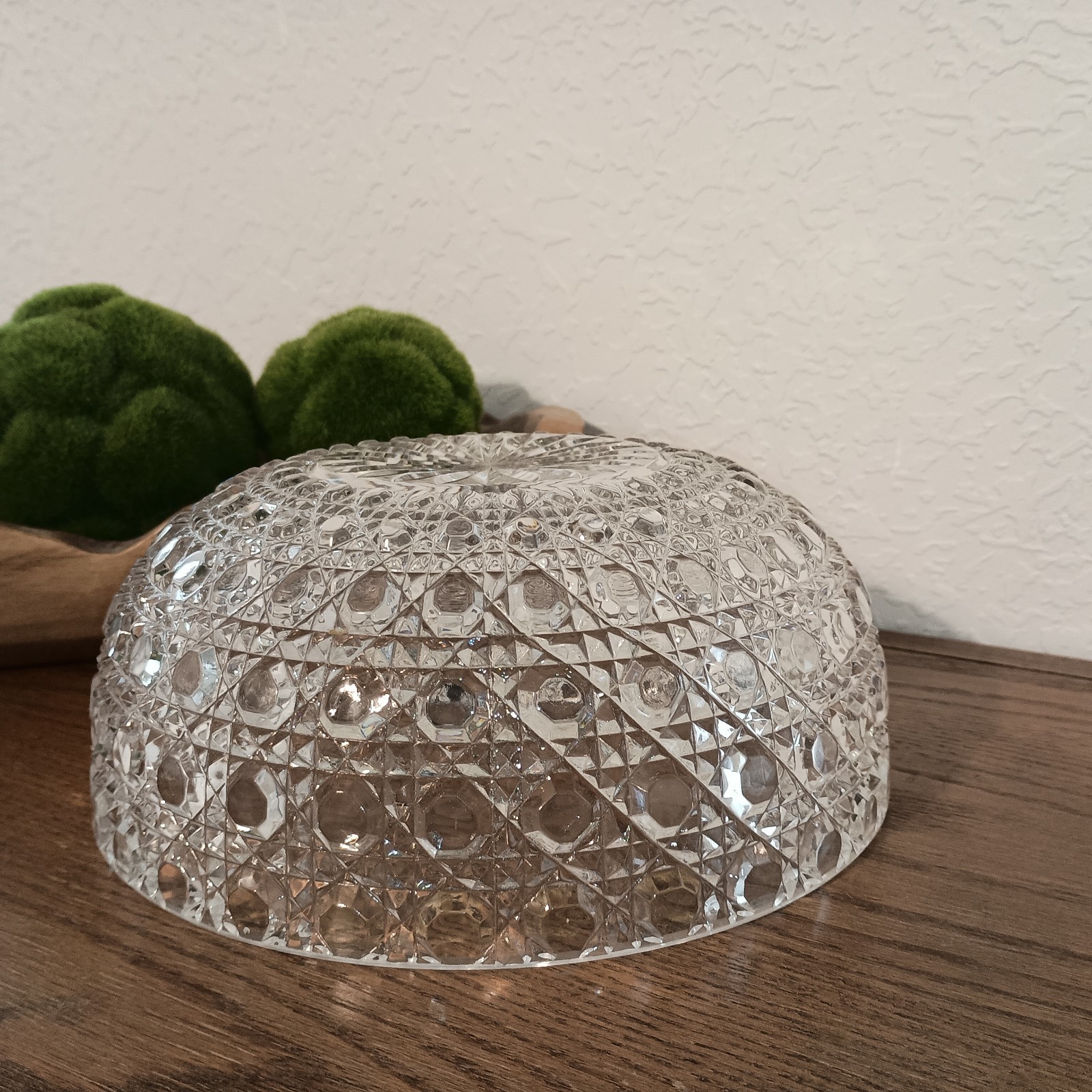 Federal Glass Windsor Clear 9 ¼” Serving Bowl Button And Cane Design Vintage