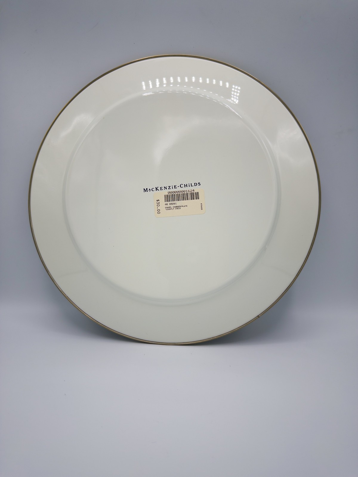 Vintage McKenzie Childs 12″ Courtly Check Charger Plate MATCHED SET OF 10
